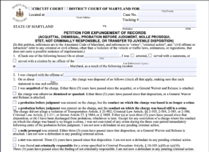 Not Guilty Expungement Petition Form